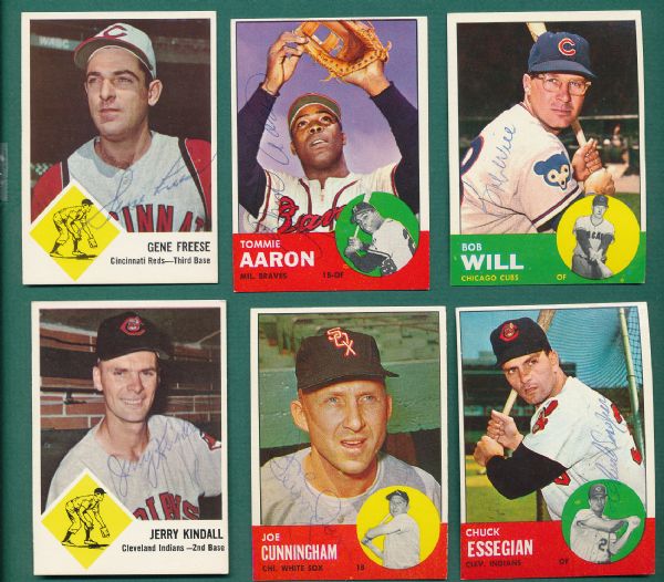 1963 Topps & Fleer Lot of (8) Autographed Cards W/Burgess