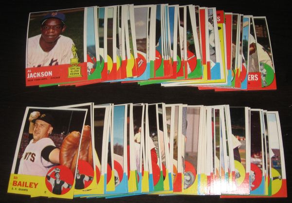 1963 Topps (111) Card Lot W/HOFers *Crease Free*