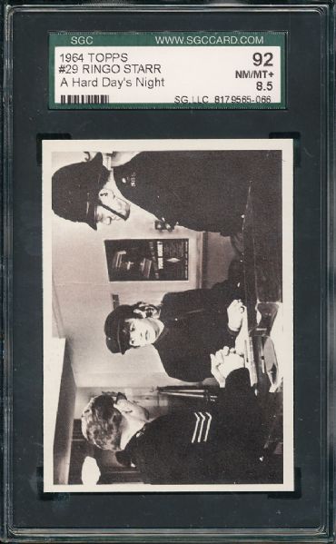 1964 Topps Beatles Movie #8 & #29 Ringo Starr SGC 92