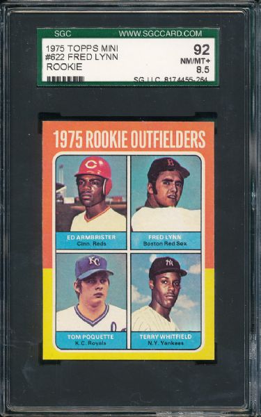 1975 Topps Mini 19 Card Lot W/ Fred Lynn Rookie SGC 92