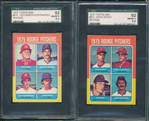 1975 Topps Mini 19 Card Lot W/ Fred Lynn Rookie SGC 92