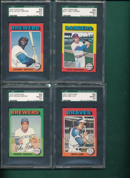 1975 Topps Mini 19 Card Lot W/ Fred Lynn Rookie SGC 92