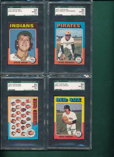 1975 Topps Mini 19 Card Lot W/ Fred Lynn Rookie SGC 92