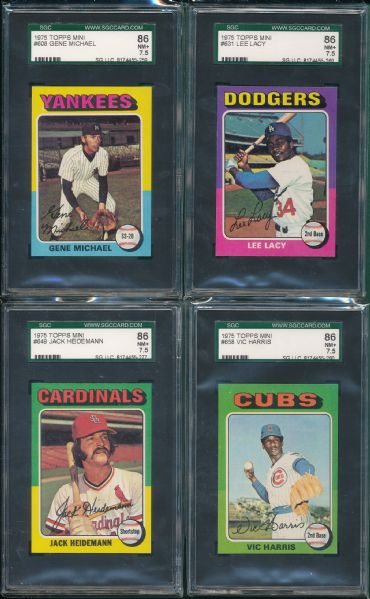 1975 Topps Mini 100 Card Lot SGC 86