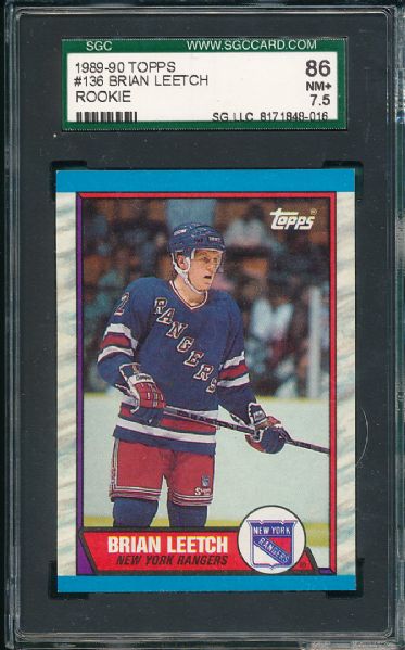 1989-90 Topps #136 Brian Leetch SGC *Rookie*