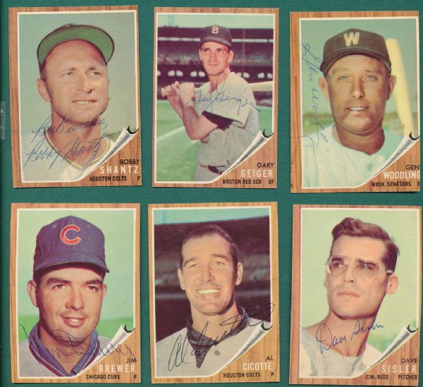 1962 Topps (7) Lot of Autographed Cards *Green Tint*