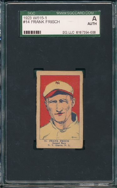 1923 W515-1 #14 Frank Frisch SGC A