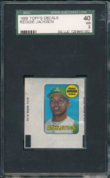 1969 Topps #260 Reggie Jackson & Decal, *Rookie* 2 Card Graded Lot
