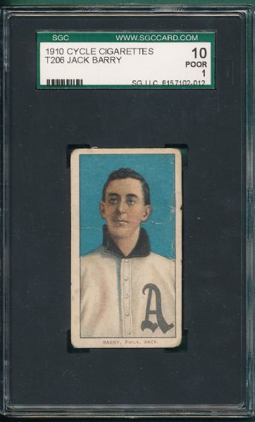 1909-1911 T206 Barry Cycle Cigarettes SGC 10