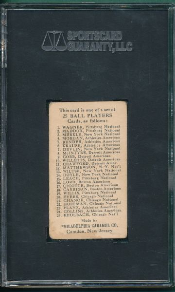 1909 E95 Bill Carrigan Philadelphia Caramels SGC 40