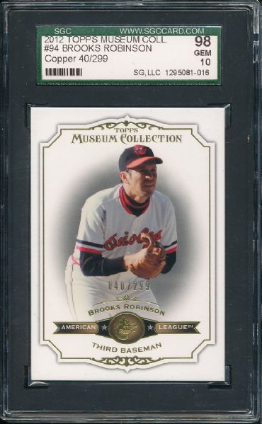 2012 Topps Museum Collection #94 Brooks Robinson SGC 98