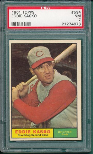 1961 Topps #534 Eddie Kasko PSA 7 *High #*