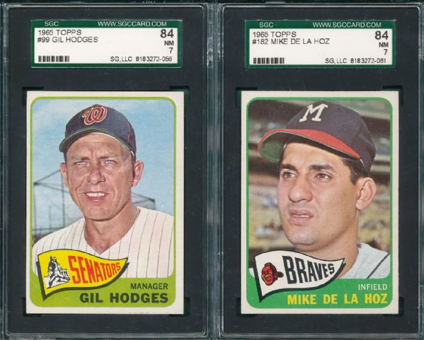 1965 Topps #023, #99, #105, & #182 (4) Card Lot  SGC 84