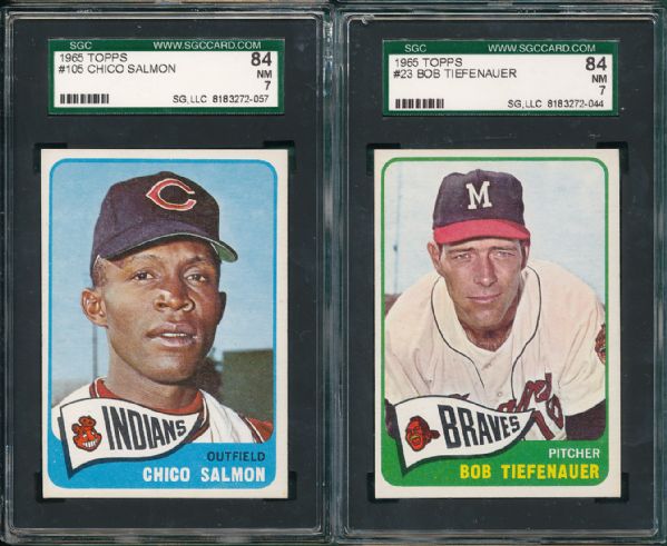 1965 Topps #023, #99, #105, & #182 (4) Card Lot  SGC 84