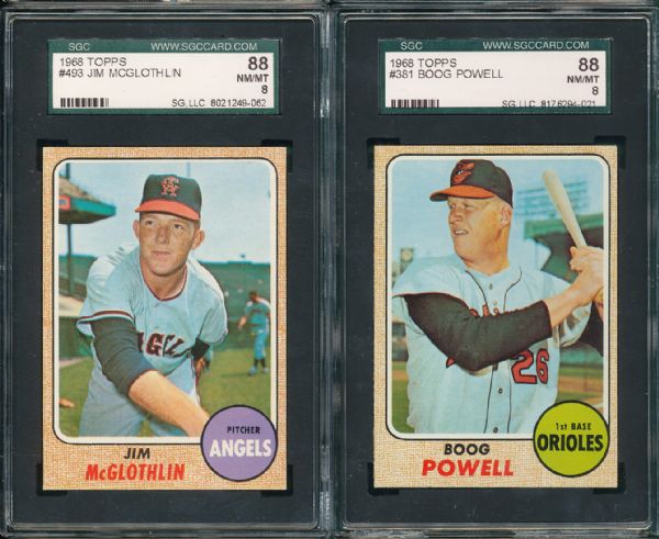 1968 Topps (12) Card Lot W/Hi #s SGC 88