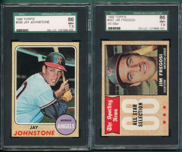 1968 Topps (8) Card Lot W/Hi #s SGC 84 & 86