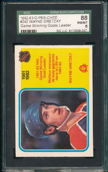 1982-83 O-Pee-Chee Wayne Gretzky 2 Card Lot SGC 88