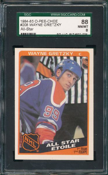 1984-85 O-Pee-Chee Wayne Gretzky 2 Card Lot SGC 88