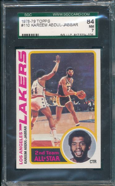 1978-79 Topps #110 Kareem Abdul-Jabbar SGC 84, (7) Card Lot