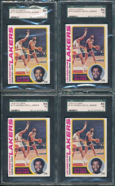 1978-79 Topps #110 Kareem Abdul-Jabbar SGC 84, (7) Card Lot