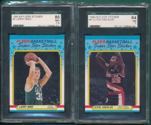 1988-89 Fleer Basketball Sticker Set Hi Grade SGC W/Michael Jordan