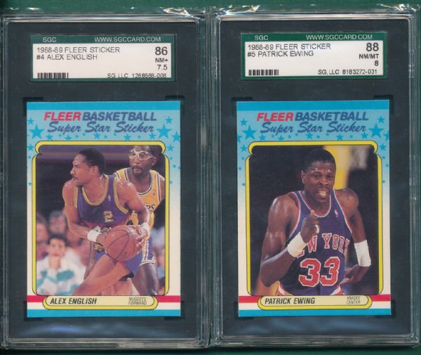 1988-89 Fleer Basketball Sticker Set Hi Grade SGC W/Michael Jordan