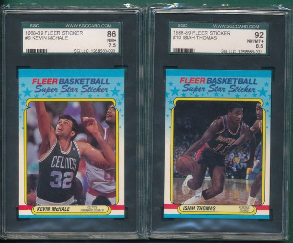 1988-89 Fleer Basketball Sticker Set Hi Grade SGC W/Michael Jordan