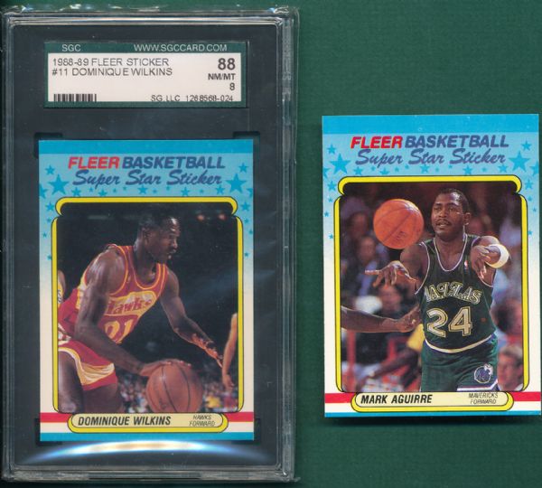 1988-89 Fleer Basketball Sticker Set Hi Grade SGC W/Michael Jordan