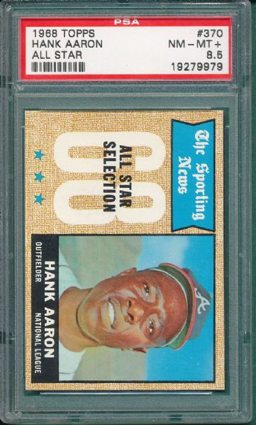 1968 Topps #370 Hank Aaron AS PSA 8.5