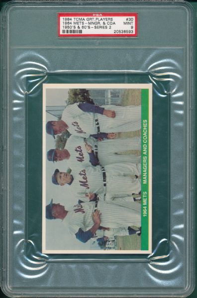 1984 TCMA Great Players #30 1964 Mets Manager & Coaches W/Stengel PSA 9