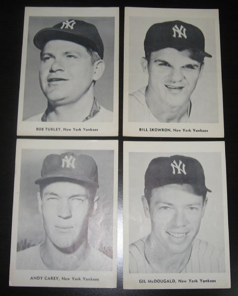 1958 New York Yankees Picture Pack Lot of (8) W/Mantle