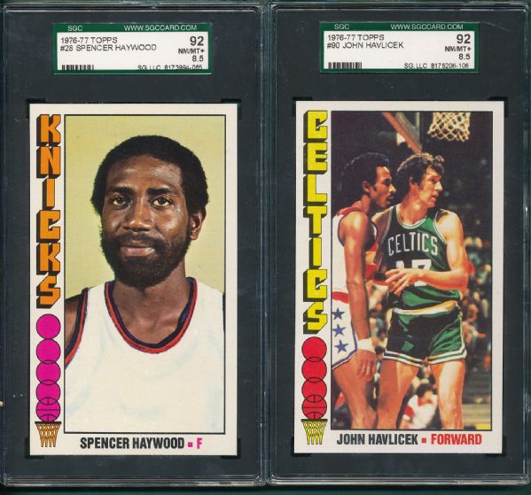 1976-77 Topps BSKT Lot of (26) W/Kareem Abdul-Jabbar SGC 92