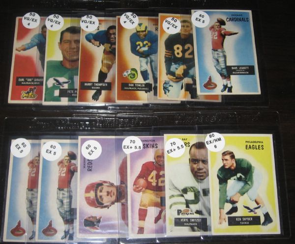 1955 Bowman FB (13) Card Lot