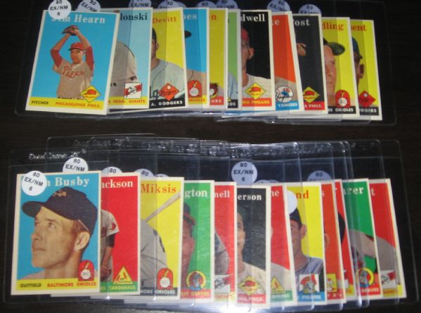 1958 Topps (23) Card Lot W/Busby