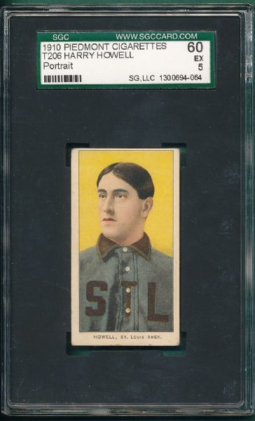 1909-1911 T206 Howell, Portrait, Piedmont Cigarettes SGC 60