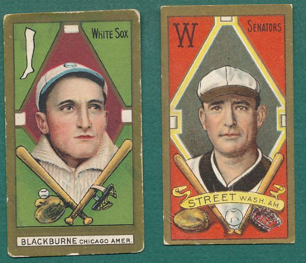 1911 T205 Blackburne, and Street (2) Card Lot