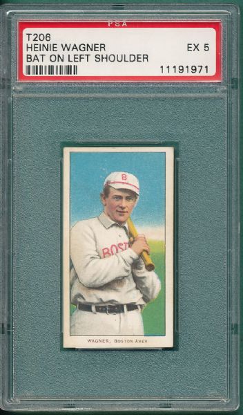 1909-1911 T206 Wagner, Heinie, Bat on Left, Sovereign Cigarettes PSA 5