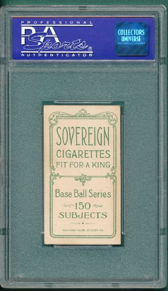 1909-1911 T206 Wagner, Heinie, Bat on Left, Sovereign Cigarettes PSA 5