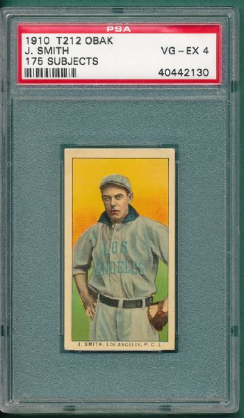 1910 T212 Smith, J., Obak Cigarettes, 175 Subjects PSA 4