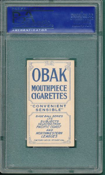 1910 T212 Smith, J., Obak Cigarettes, 175 Subjects PSA 4