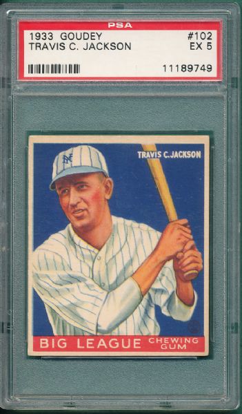 1933 Goudey #102 Travis Jackson PSA 5