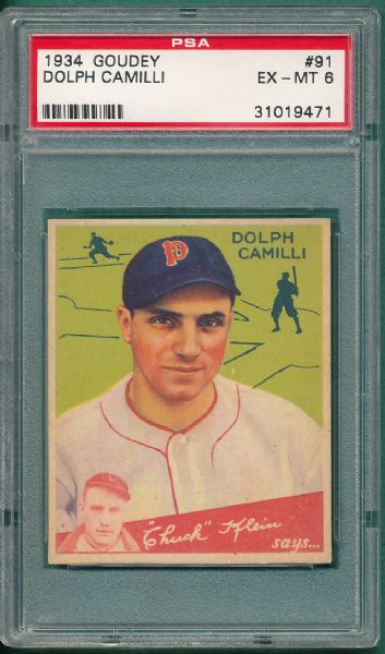 1934 Goudey #91 Dolph Camilli PSA 6 *High #*