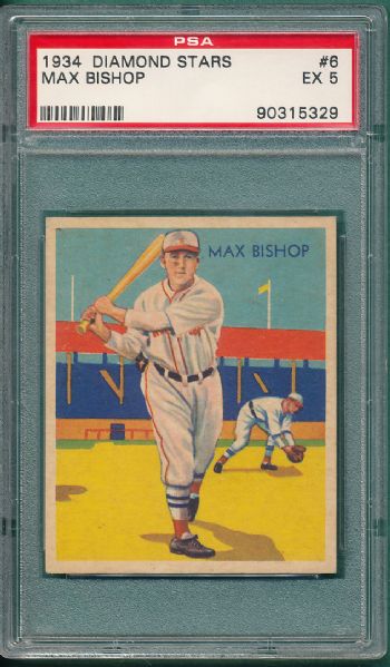 1934-36 Diamond Stars #6 Max Bishop PSA 5