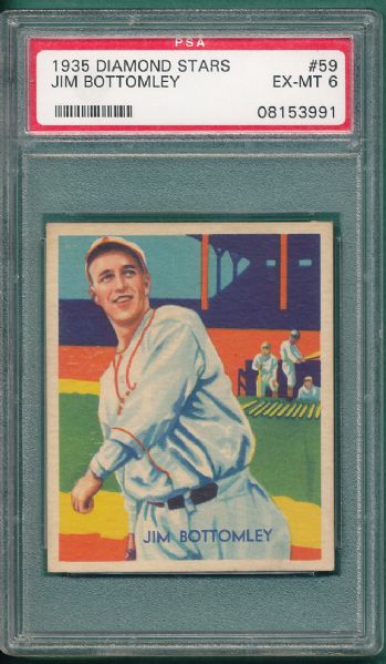 1934-36 Diamond Stars #59 Jim Bottomley PSA 6