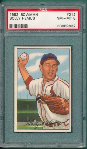 1952 Bowman #212 Solly Hemus PSA 8