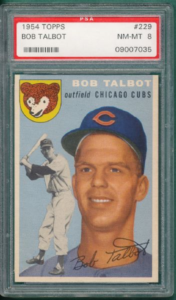 1954 Topps #229 Bob Talbot PSA 8