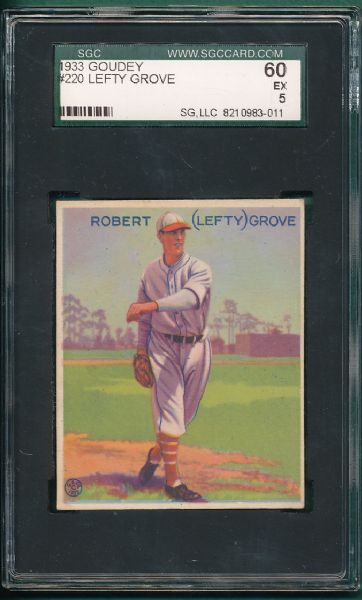 1933 Goudey #220 Lefty Grove SGC 60