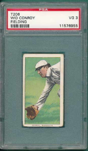 1909-1911 T206 Conroy, Fielding, Sweet Caporal Cigarettes PSA 3