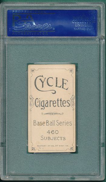 1909-1911 T206 Conroy, Bat, Cycle 460 Cigarettes PSA 3 (MK) 