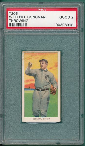 1909-1911 T206 Donovan, Throwing, Piedmont Cigarettes PSA 2